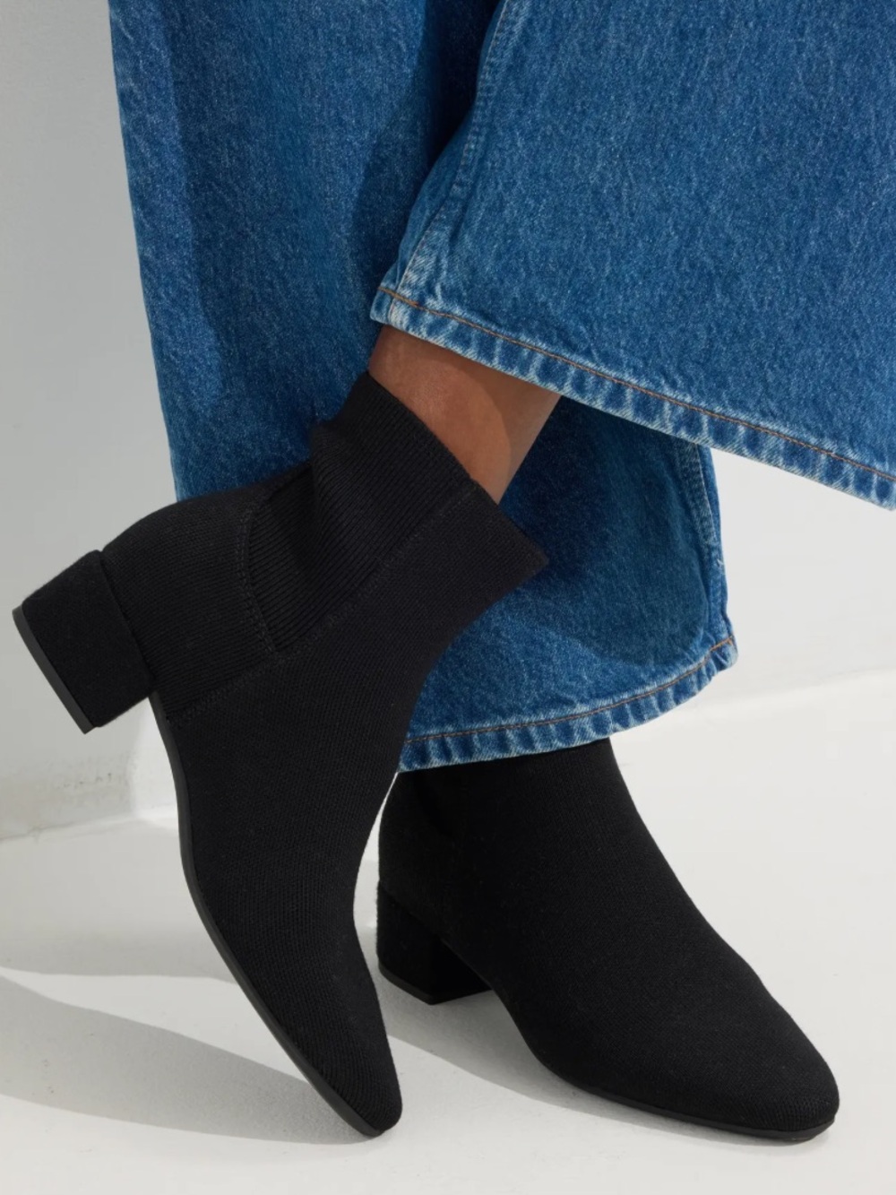 Rothy’s Classic Boot Black Knit Chelsea Size 7 NEW